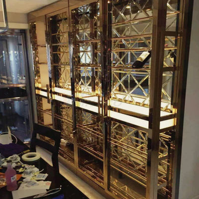 Partisi Layar Stainless Steel 1219mm Pembatas Ruang Tamu Interior Untuk Dekorasi Villa Mewah