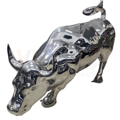 201 304 316 Patung Bentuk Sapi Fabrikasi Logam Stainless Steel Dengan Permukaan Cermin 8k