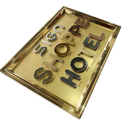 Pemotongan Laser 201 304 316 Grade Stainless Steel Fabrikasi Logam Hotel Signage