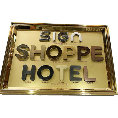 Pemotongan Laser 201 304 316 Grade Stainless Steel Fabrikasi Logam Hotel Signage