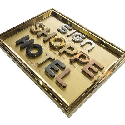 Pemotongan Laser 201 304 316 Grade Stainless Steel Fabrikasi Logam Hotel Signage