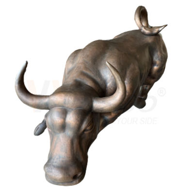 Patung Perunggu Antik Bentuk Sapi Pabrikasi Stainless Steel Kustom