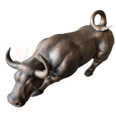 Patung Perunggu Antik Bentuk Sapi Pabrikasi Stainless Steel Kustom
