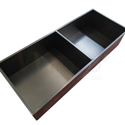 Fabrikasi Logam Stainless Steel Garis Rambut Selesai Baki Cuci Tangan Titanium Hitam