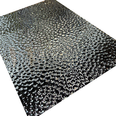 Dekoratif 8K Cermin Titanium Hitam Desain Sarang Lebah Pola Stainless Steel Timbul Selesai