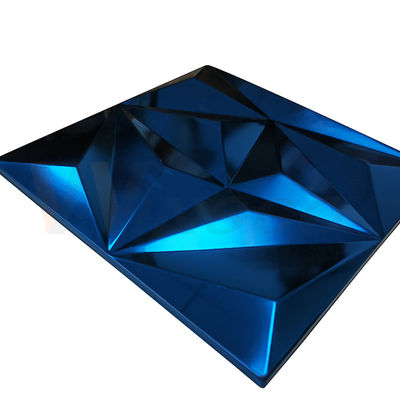 Belah Ketupat Besar Timbul Lembaran Stainless Steel Safir Warna Biru Kelas 201 304 316