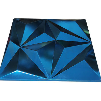 Belah Ketupat Besar Timbul Lembaran Stainless Steel Safir Warna Biru Kelas 201 304 316