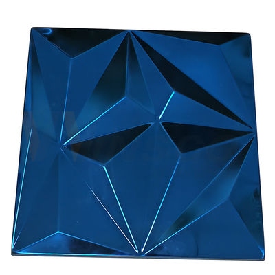 Belah Ketupat Besar Timbul Lembaran Stainless Steel Safir Warna Biru Kelas 201 304 316