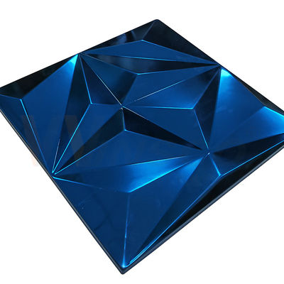 Belah Ketupat Besar Timbul Lembaran Stainless Steel Safir Warna Biru Kelas 201 304 316
