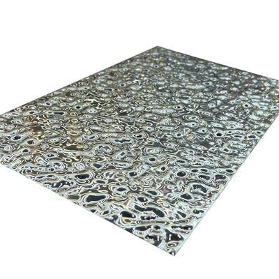5x10 Kecil 8K Cermin Permukaan Lembaran Stainless Steel Riak Air Timbul