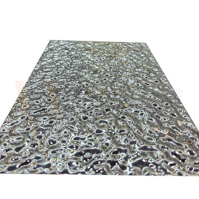 5x10 Kecil 8K Cermin Permukaan Lembaran Stainless Steel Riak Air Timbul