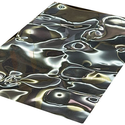 Black Titanium Embossed Stainless Steel Sheet Warna Cermin Riak Air Ukuran Besar
