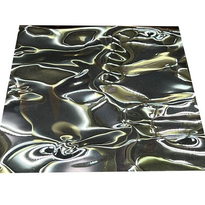 Black Titanium Embossed Stainless Steel Sheet Warna Cermin Riak Air Ukuran Besar
