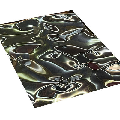 Black Titanium Embossed Stainless Steel Sheet Warna Cermin Riak Air Ukuran Besar