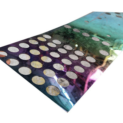 Warna-warni 3mm Berlubang Stainless Steel Lembaran Permukaan Cermin Lubang Bulat