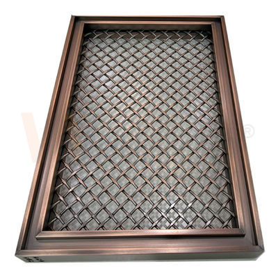 Rhombus Shape Grid PVD Warna Dekoratif Stainless Steel Mesh Untuk Dekorasi Rumah