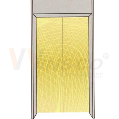 Hairline PVD Titanium Gold Coating Etched Stainless Steel Sheet Untuk Panel Pintu Lift