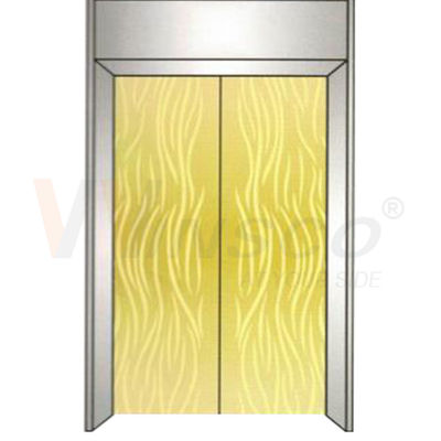 Hairline PVD Titanium Gold Coating Etched Stainless Steel Sheet Untuk Panel Pintu Lift