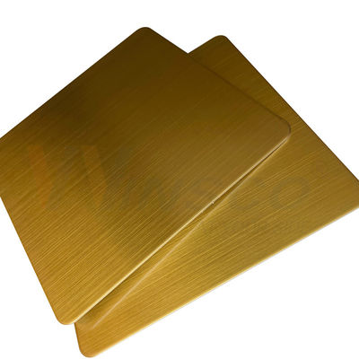1219mmx2438mm JIS 201 304 316 Lembar Garis Rambut Stainless Steel Titanium Emas