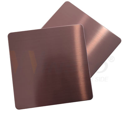 1000x2000mm Lembaran Stainless Steel Garis Rambut Rose Gold DIN 201 304 316