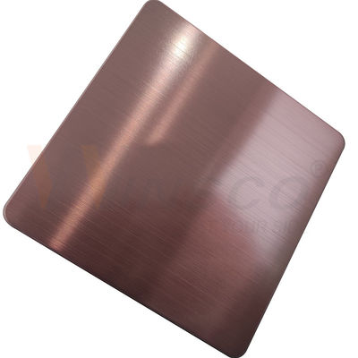 1000x2000mm Lembaran Stainless Steel Garis Rambut Rose Gold DIN 201 304 316