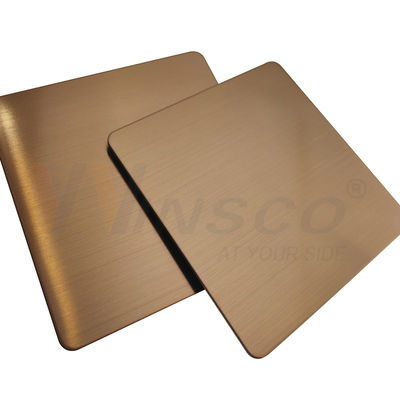 Satin Red Copper Hairline Stainless Steel Sheet 316l Selesai AFP Hias Gaya Baru