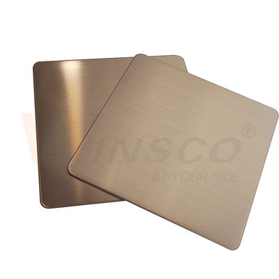 Satin Red Copper Hairline Stainless Steel Sheet 316l Selesai AFP Hias Gaya Baru