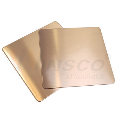 Satin Red Copper Hairline Stainless Steel Sheet 316l Selesai AFP Hias Gaya Baru