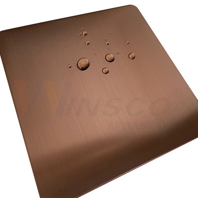 Anti Finger Warna Tembaga Garis Rambut Finish Lembaran Stainless Steel Untuk Panel Hias