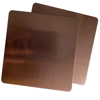 GB 201 304 316 Hairline Stainless Steel Sheet Brown PVD Warna Terima Disesuaikan