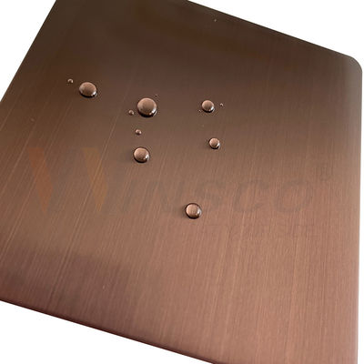 GB 201 304 316 Hairline Stainless Steel Sheet Brown PVD Warna Terima Disesuaikan