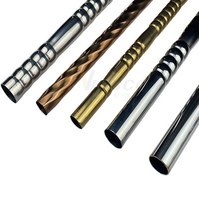 Ss Threaded 0.3mm Dekoratif Stainless Steel Tube Pipa Berbagai Bentuk Inox 201 304 316 Pola Timbul