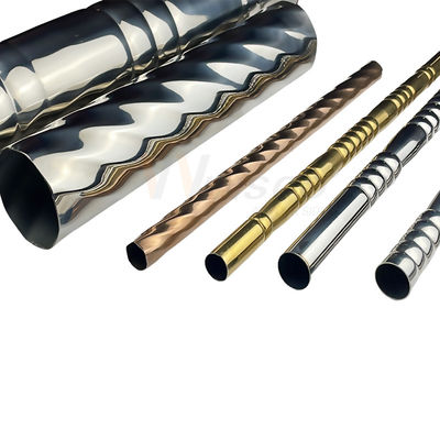 Ss Threaded 0.3mm Dekoratif Stainless Steel Tube Pipa Berbagai Bentuk Inox 201 304 316 Pola Timbul