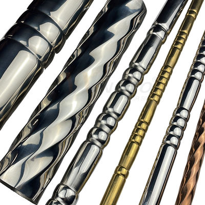 Ss Threaded 0.3mm Dekoratif Stainless Steel Tube Pipa Berbagai Bentuk Inox 201 304 316 Pola Timbul