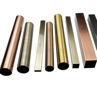 Inox Dekoratif 0.3mm Stainless Steel Dilas Tabung Pipa 201 304 316 Kelas Garis Rambut Cermin Vakum Berlapis Warna Pvd