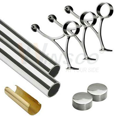42.4mm 48.3mm 63.5mm Stainless Steel Inox Pipa Bulat Dipoles Matt Berwarna Permukaan Rel Kaki Tabung 201 304 316