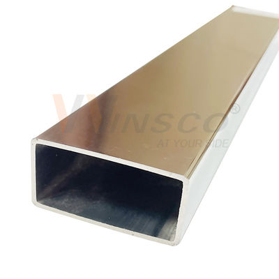 Decorativo TUBO RECTANGULAR BRILLANTE POLISHED 600 C-304 X 6 METROS Stainless Steel Pipa Datar Inox