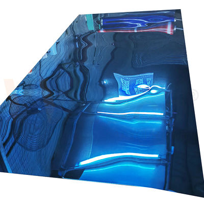 Permukaan cermin Warna Biru Lembar stainless steel 1250mmx2500mm Mill Edge 201 Grade