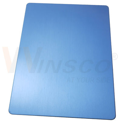 304 304L Grade Hairline Piring Baja Ringan Biru PVD Lapisan Satin No.4 Lembar Logam Inoks