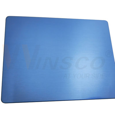 SS 201 Cold Rolled Hairline Inox Plate Metal 4' X 8' Blue Satin SS No.4 Sheet