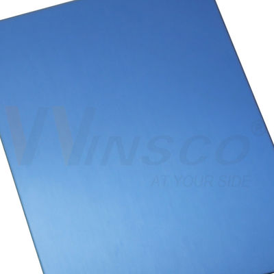 AISI 201 Hairline Lembar Baja Ringan Biru PVD Warna Dekoratif Inox No.4 Piring yang Disikat