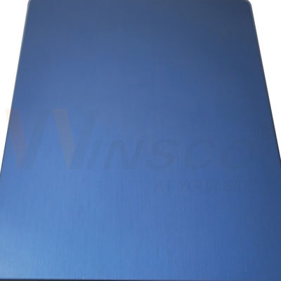 Brushed Sapphire Blue Color Stainless Steel Matte Sheet 1250mmx2500mm SS 304 Satin Mill Edge Plate