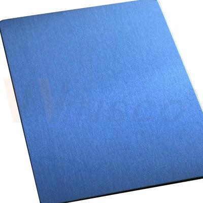 Di sikat No.4 Inoks Warna Biru Garis Rambut Lembar Baja Resipi SUS 304 304L Plat Metal Dekoratif