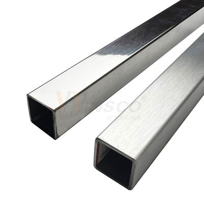 SUS 201 304 316 20mmx20mm Ukuran Stainless Steel Square Pipe 0.6mm-2.0mm Tembok Ketebalan Inoks Tube Mirror Permukaan Satin