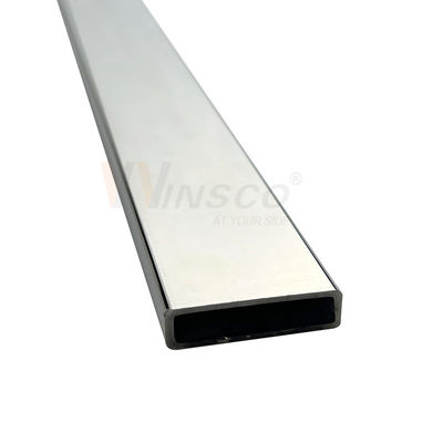 TP 201 304 316 Inoks Pipe datar 0.4mm-2.0mm Ketebalan Stainless Steel Tube persegi panjang 30mmx10mm