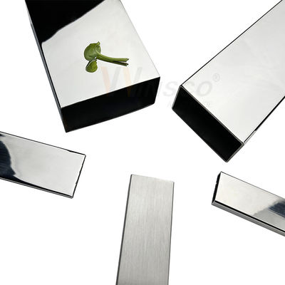 AISI 201 304 316 Mirror Satin Finish 30mmx60mm Ukuran Stainless Steel Inox Pipa Tabung persegi panjang 0.5mm-2.7mm Ketebalan