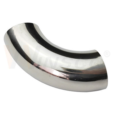 1.2mm 1.5mm Ketebalan 201 304 316 Grade Mirror Satin Permukaan 15.9mm OD Stainless Steel Handrail Siku 55mm Panjang busur