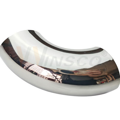 Presisi tinggi SS 201 304 316 Fitting Railing 1.2mm-2.0mm Ketebalan 50.8mm 2' OD Stainless Steel Handrail Elbow Connector