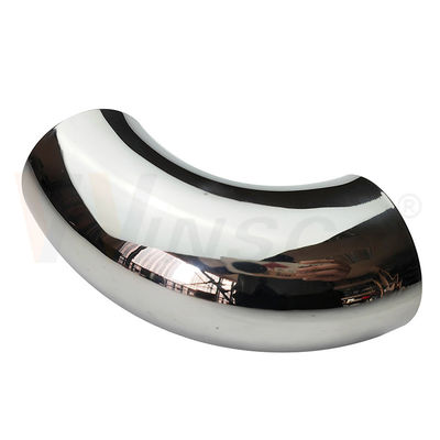 Pemasangan Mudah SS 201 304 316 Cermin Satin Inox Aksesori Tangga 63.5Mm 2 1/2 Inci OD Pegangan Baja Tahan Karat Siku