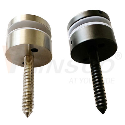 Hairline Hitam Satin M10 Iklan Sekrup AISI 304 316 Stainless Steel Standoff Pin Adaptor Kaca Cocok Untuk 8mm-12mm 24mm